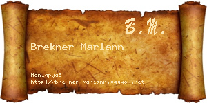 Brekner Mariann névjegykártya