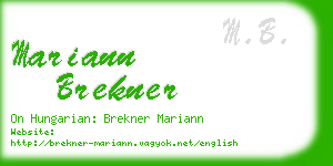 mariann brekner business card